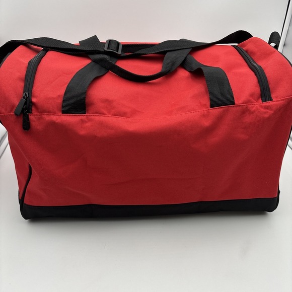 Ralph Lauren Fragrances POLO Duffle Bag LARGE Pony Logo 2 Red Gym Traveler NEW - Picture 7 of 13